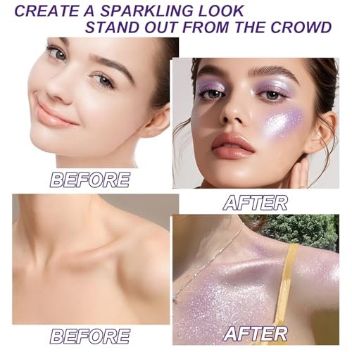 GADMLURY Sparkling Purple Hair and Body Glitter Spray – Extra Fine Face Shimmer Powder for Festivals, Rave Clothes, Nail Art & Crafts Avelisse