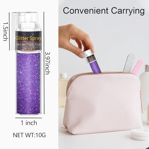 GADMLURY Sparkling Purple Hair and Body Glitter Spray – Extra Fine Face Shimmer Powder for Festivals, Rave Clothes, Nail Art & Crafts Avelisse