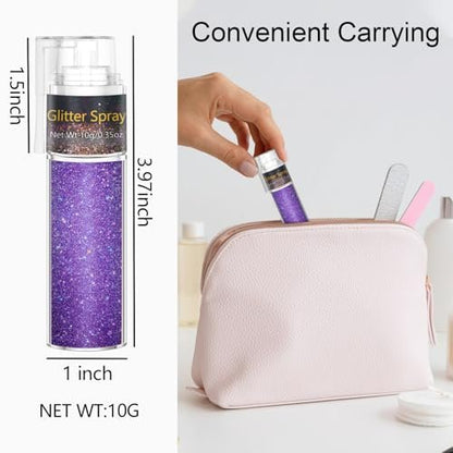 GADMLURY Sparkling Purple Hair and Body Glitter Spray – Extra Fine Face Shimmer Powder for Festivals, Rave Clothes, Nail Art & Crafts Avelisse