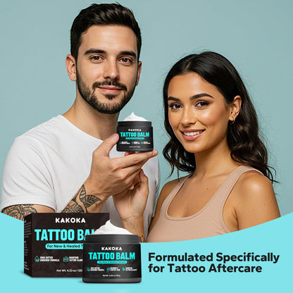 Kakoka Tattoo Aftercare Balm (4.23 oz) - Natural Shea Butter Tattoo Lotion for New and Existing Tattoos, Nourishing Color Support, Daily Tattoo Care Cream Avelisse