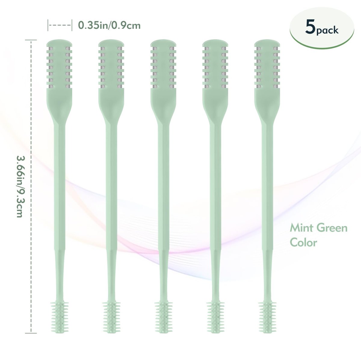 CNDNO 5-Pack 2-in-1 Nasal Hair Cutter, Double Sided Nose Hair Trimmer, Portable 360° Rotating Manual Nose Hair Trimmer for Men and Women, Mint Green - görsel 3