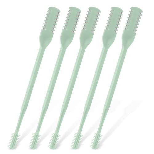 CNDNO 5-Pack 2-in-1 Nasal Hair Cutter, Double Sided Nose Hair Trimmer, Portable 360° Rotating Manual Nose Hair Trimmer for Men and Women, Mint Green - görsel 2