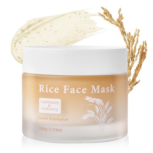 Bmrewax Rice Face Mask - Gentle Exfoliating Wash Off Facial Mask for Dull, Rough Skin, Pore Clearing, Remove Dead Skin Cells for All Skin Types (3.53 Fl Oz) - görsel 2