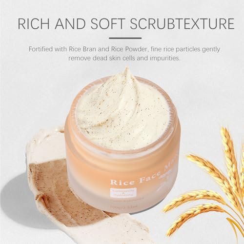 Bmrewax Rice Face Mask - Gentle Exfoliating Wash Off Facial Mask for Dull, Rough Skin, Pore Clearing, Remove Dead Skin Cells for All Skin Types (3.53 Fl Oz) - görsel 10
