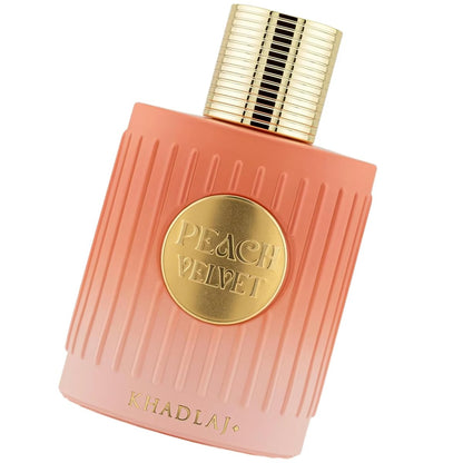 Khadlaj Peach Velvet Eau de Parfum for Women – Fruity Sweet Amber Gourmand Long-Lasting Fragrance 100ml