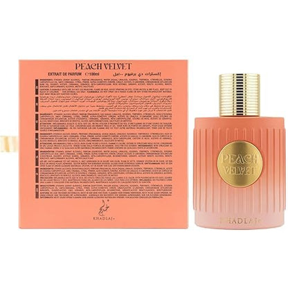 Khadlaj Peach Velvet Eau de Parfum for Women – Fruity Sweet Amber Gourmand Long-Lasting Fragrance 100ml