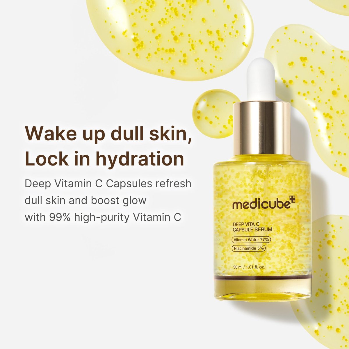 Medicube Deep Vitamin C Capsule Serum | Hydrating Vitamin C Serum for Dull & Uneven-Looking Skin | Liposome Capsules for Smooth, Radiant Texture | Korean Skincare 1.01 fl.oz Avelisse