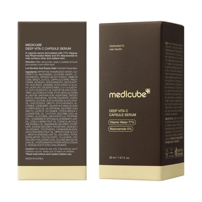Medicube Deep Vitamin C Capsule Serum | Hydrating Vitamin C Serum for Dull & Uneven-Looking Skin | Liposome Capsules for Smooth, Radiant Texture | Korean Skincare 1.01 fl.oz Avelisse