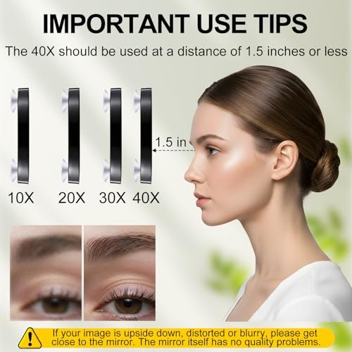 Ceoighe LED Lighted Tweezers & 40X Magnifying Mirror with Suction Cup Set, 2-in-1 Hands-Free Makeup Mirror with Light and Precision Light Up Tweezers - görsel 6