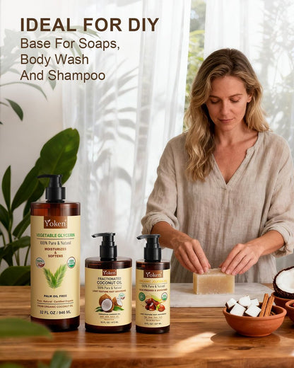 Organic Glycerin Vegetable Glycerine 32 fl oz - USDA Certified, Coconut-Derived, No Palm Oil, Natural Pure for Skin Face Hair, DIY Soap & Slime, Essential Oil Carrier Avelisse