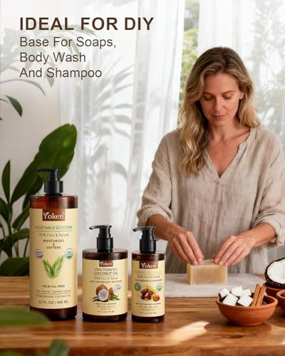 Organic Glycerin Vegetable Glycerine 32 fl oz - USDA Certified, Coconut-Derived, No Palm Oil, Natural Pure for Skin Face Hair, DIY Soap & Slime, Essential Oil Carrier Avelisse