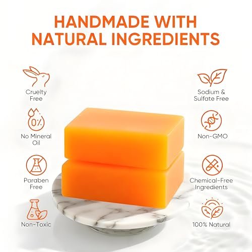 2-Pack Natural Persimmon Soap Bar for Body Odor Control | Organic Deodorant Soap for Old People Smell | Handmade Deep Cleansing & Moisturizing for Women & Men Avelisse