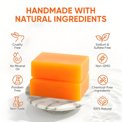 2-Pack Natural Persimmon Soap Bar for Body Odor Control | Organic Deodorant Soap for Old People Smell | Handmade Deep Cleansing & Moisturizing for Women & Men Avelisse