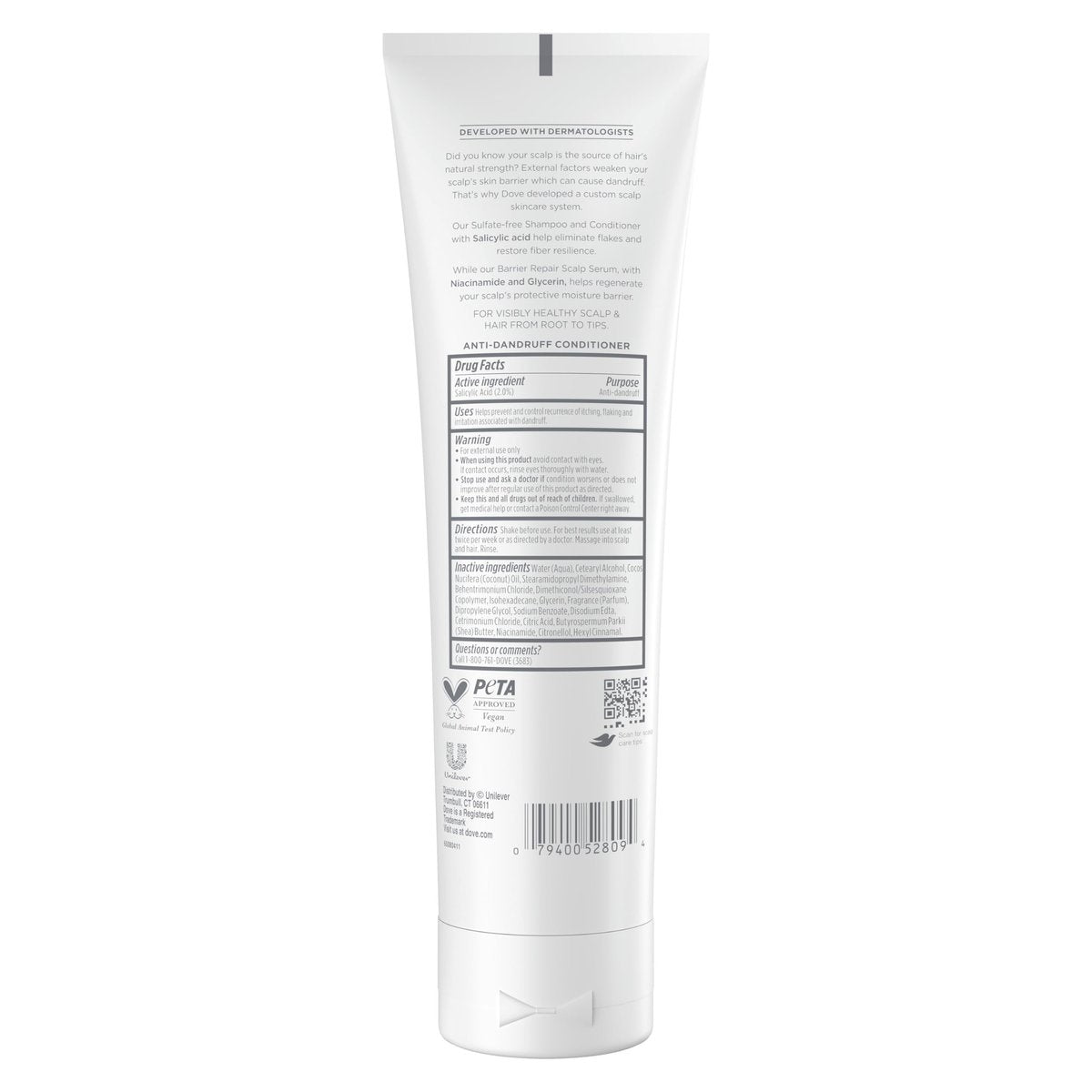 Dove Derma Scalp Dandruff Relief Conditioner with Salicylic Acid, Lamellar Serum & Niacinamide - 9 fl oz - görsel 3