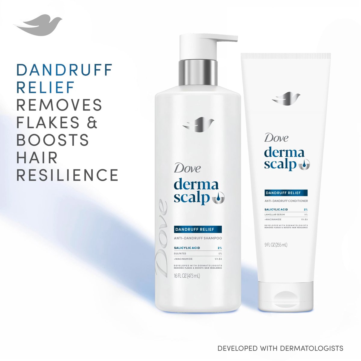 Dove Derma Scalp Dandruff Relief Conditioner with Salicylic Acid, Lamellar Serum & Niacinamide - 9 fl oz - görsel 5