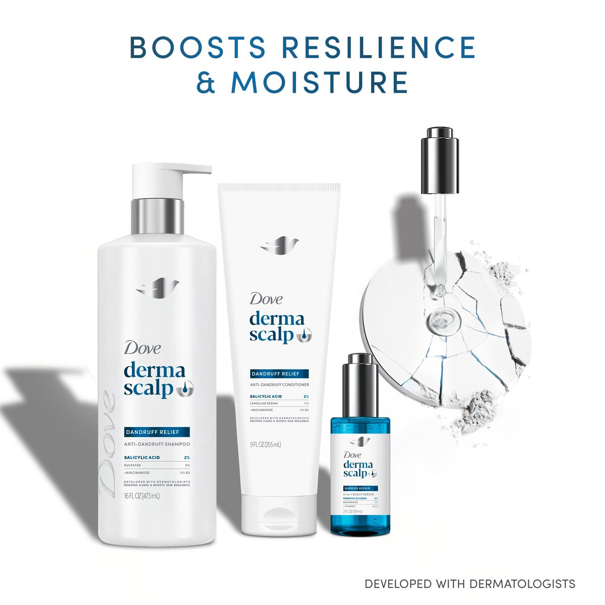 Dove Derma Scalp Dandruff Relief Shampoo with Salicylic Acid & Niacinamide – 16 fl oz - görsel 10