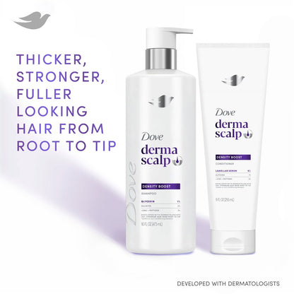 Dove Derma Scalp Density Boost Conditioner with Lamellar Serum, Glycerin, Zinc & Peptides for Hair Loss and Breakage, 9 oz