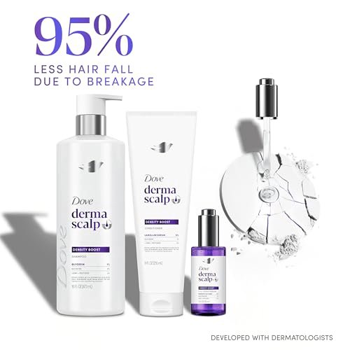 Dove Derma Scalp Density Boost Conditioner with Lamellar Serum, Glycerin, Zinc & Peptides for Hair Loss and Breakage, 9 oz - görsel 8