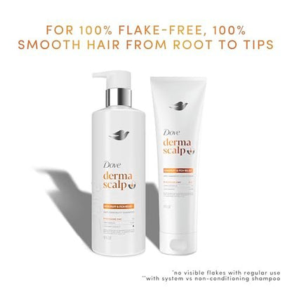 Dove Derma Scalp Dandruff & Itch Relief Conditioner with Pyrithione Zinc, Lamellar Serum & Niacinamide – 9 Fl Oz