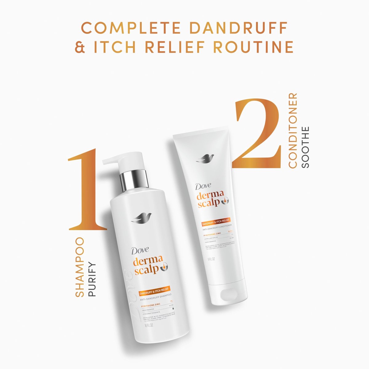 Dove Derma Scalp Dandruff & Itch Relief Conditioner with Pyrithione Zinc, Lamellar Serum & Niacinamide – 9 Fl Oz - görsel 12