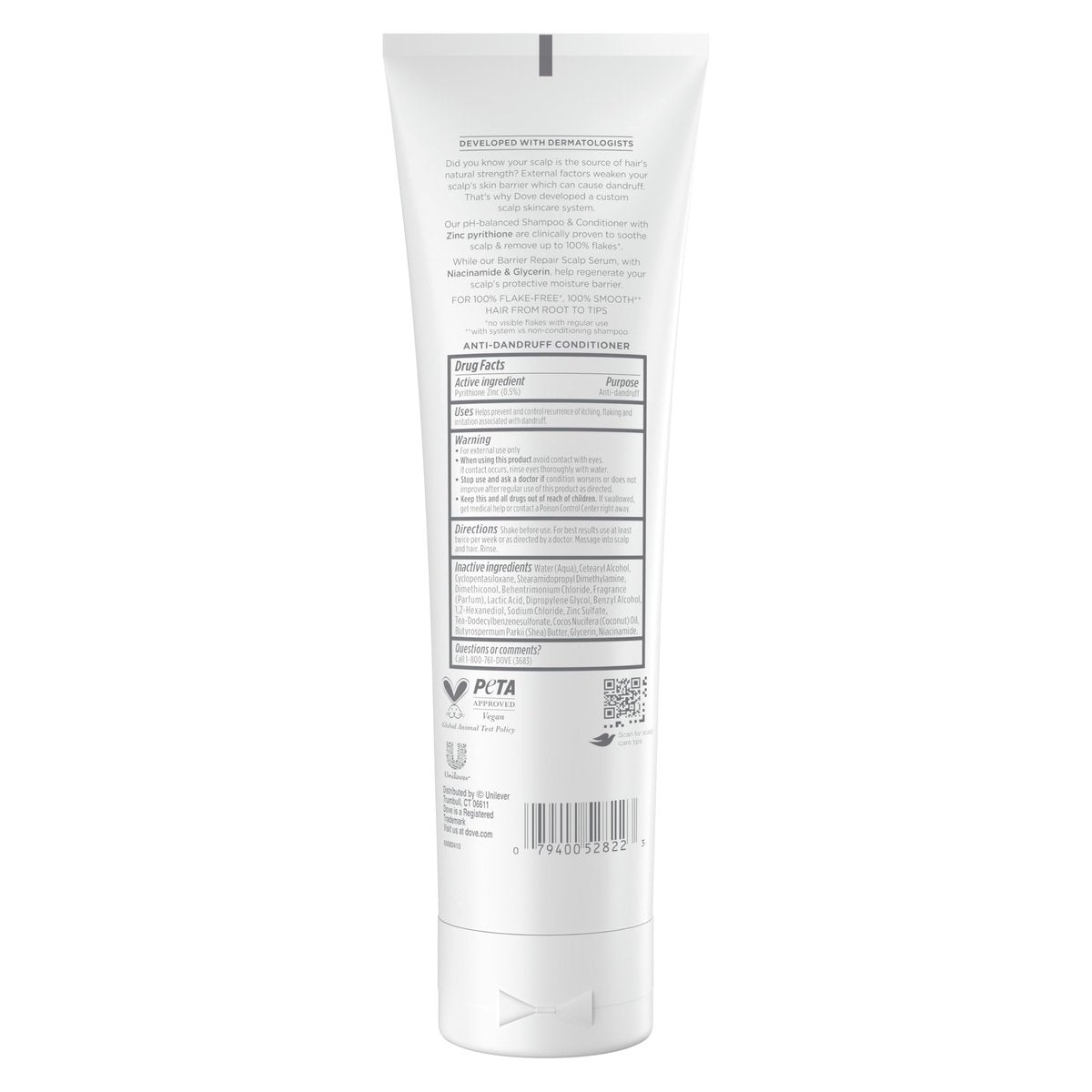 Dove Derma Scalp Dandruff & Itch Relief Conditioner with Pyrithione Zinc, Lamellar Serum & Niacinamide – 9 Fl Oz - görsel 4