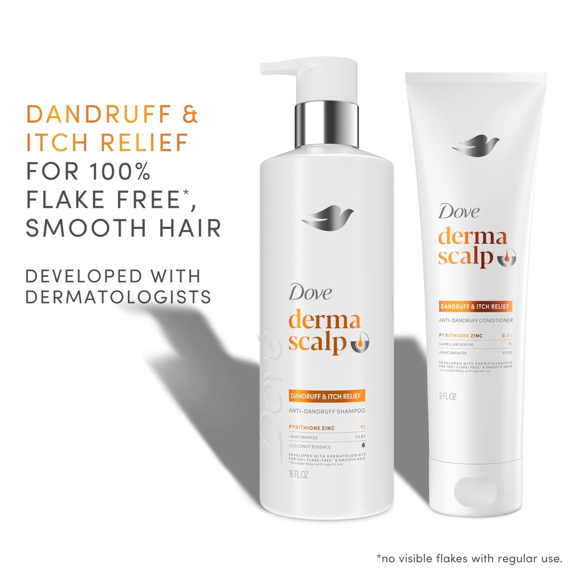 Dove Derma Scalp Dandruff & Itch Relief Shampoo with Pyrithione Zinc, Niacinamide and Coconut Essence – 16 Fl Oz - görsel 5