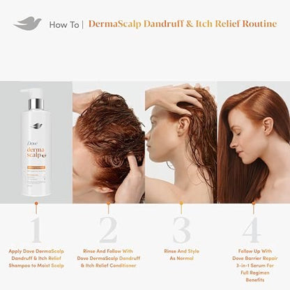 Dove Derma Scalp Dandruff & Itch Relief Shampoo with Pyrithione Zinc, Niacinamide and Coconut Essence – 16 Fl Oz