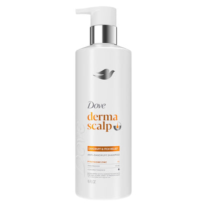 Dove Derma Scalp Dandruff & Itch Relief Shampoo with Pyrithione Zinc, Niacinamide and Coconut Essence – 16 Fl Oz