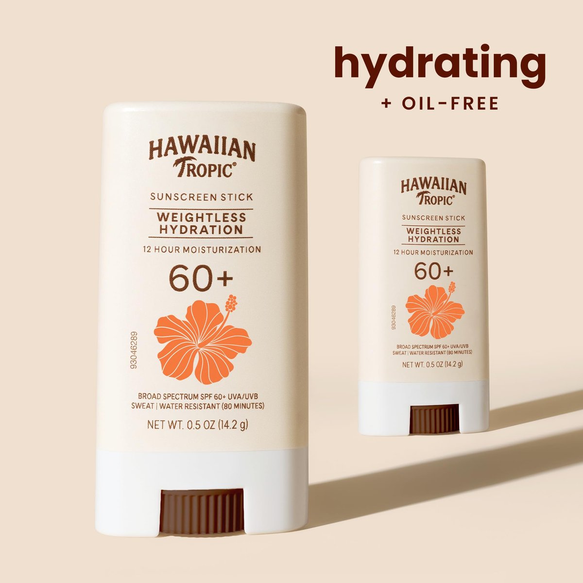 Hawaiian Tropic Weightless Hydration Sunscreen Stick SPF 60+ - Travel Size Face & Body Sunblock, Oil Free, Non Comedogenic, 0.5 oz - görsel 6