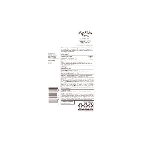 Hawaiian Tropic Weightless Hydration Sunscreen Stick SPF 60+ - Travel Size Face & Body Sunblock, Oil Free, Non Comedogenic, 0.5 oz - görsel 13