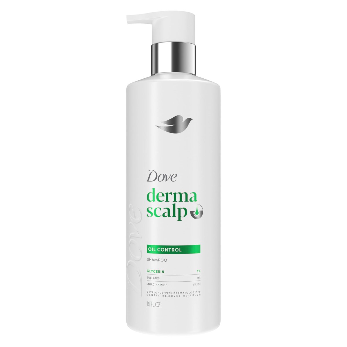 Dove Derma Scalp Oil Control Shampoo with Glycerin, Niacinamide, Sulfates – 16 Fl Oz - görsel 1