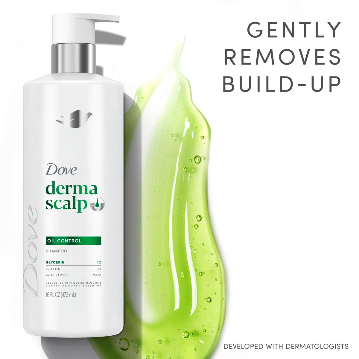 Dove Derma Scalp Oil Control Shampoo with Glycerin, Niacinamide, Sulfates – 16 Fl Oz - görsel 7