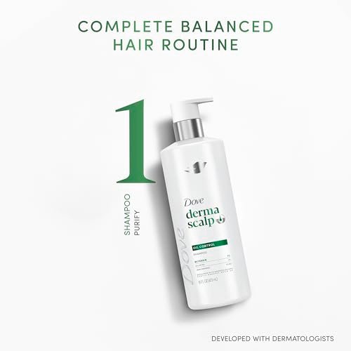 Dove Derma Scalp Oil Control Shampoo with Glycerin, Niacinamide, Sulfates – 16 Fl Oz - görsel 10