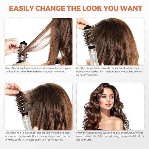 3 in 1 Rotating Hair Dryer Brush - White | OKWRAP Avelisse