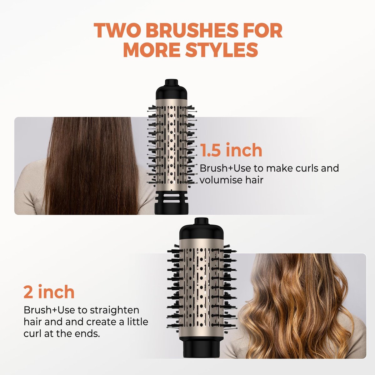 3 in 1 Rotating Hair Dryer Brush - White | OKWRAP Avelisse