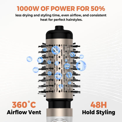3 in 1 Rotating Hair Dryer Brush - White | OKWRAP Avelisse