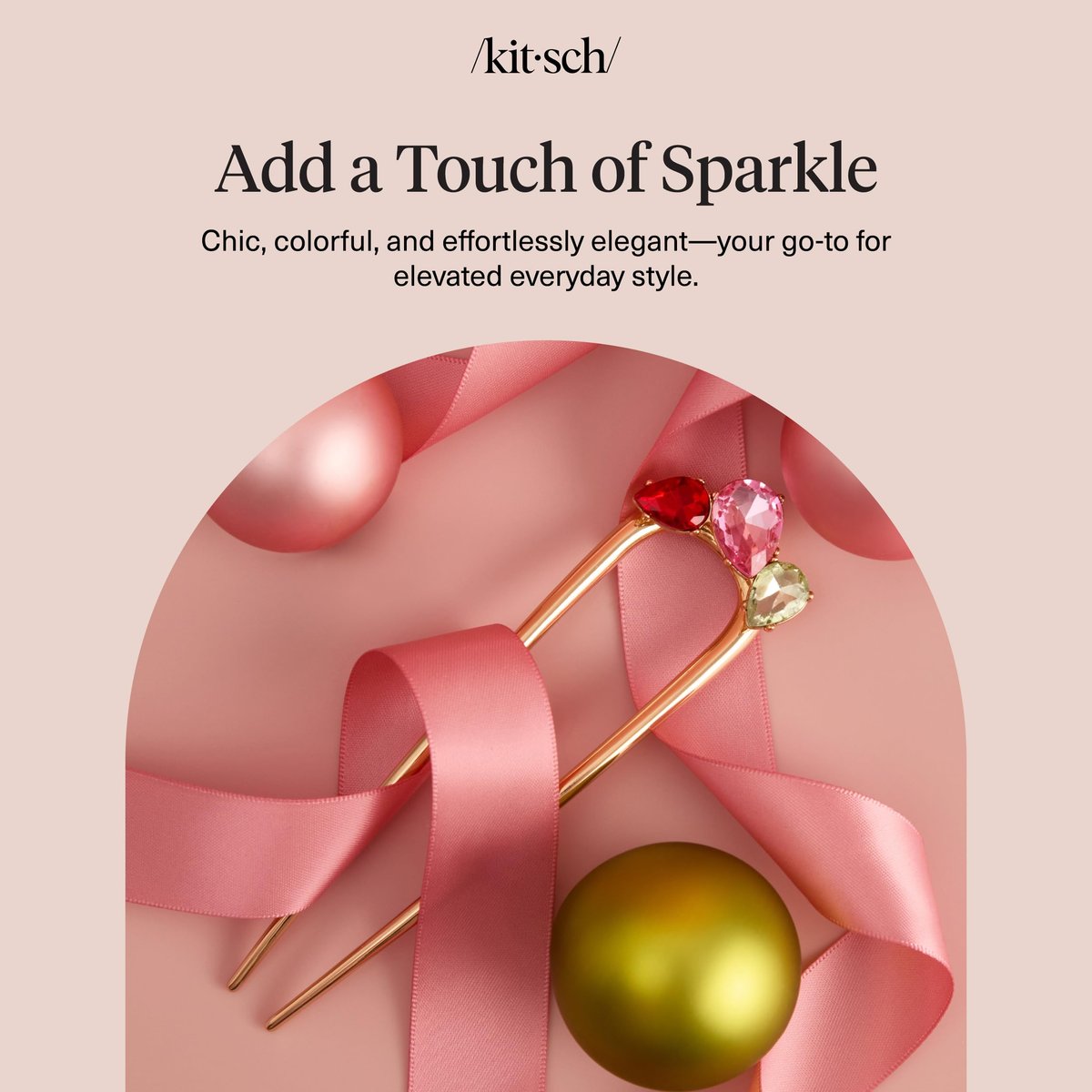 Kitsch French Hair Pin for Women – Gold Hair Accessories with Gemstone Accents, Lightweight Metal Hair Stick for Effortless Updos, Twists & Buns - görsel 15