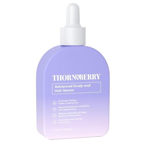 THORN & BERRY Hair Growth Serum for Thinning Hair | Thicker Fuller Hair Thickening Serum with Rosemary Oil, Saw Palmetto, Biotin, Multi Peptides, Redensyl & Caffeine | Density DHT Blocker for Women Avelisse