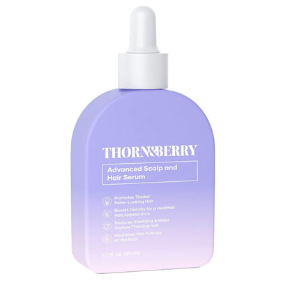 THORN & BERRY Hair Growth Serum for Thinning Hair | Thicker Fuller Hair Thickening Serum with Rosemary Oil, Saw Palmetto, Biotin, Multi Peptides, Redensyl & Caffeine | Density DHT Blocker for Women Avelisse