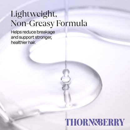 THORN & BERRY Hair Growth Serum for Thinning Hair | Thicker Fuller Hair Thickening Serum with Rosemary Oil, Saw Palmetto, Biotin, Multi Peptides, Redensyl & Caffeine | Density DHT Blocker for Women Avelisse