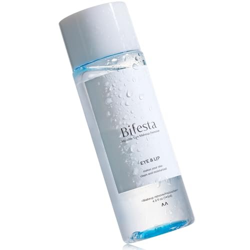 Bifesta Eye & Lip Micellar Makeup Remover 4.9 fl oz (145ml) – Dual-Phase Waterproof Makeup Remover, Non-Greasy, Fragrance-Free by MANDOM, Made in Japan Avelisse