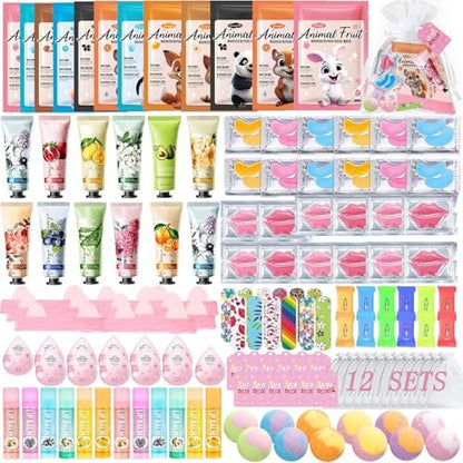 144 PCS Spa Party Supplies for Women - Ultimate Spa Day Favors Kit with Face Masks, Lip Balm, Under Eye Patches, Foot Bath Bombs, Mother's Day Gifts, Self Care Essentials Avelisse