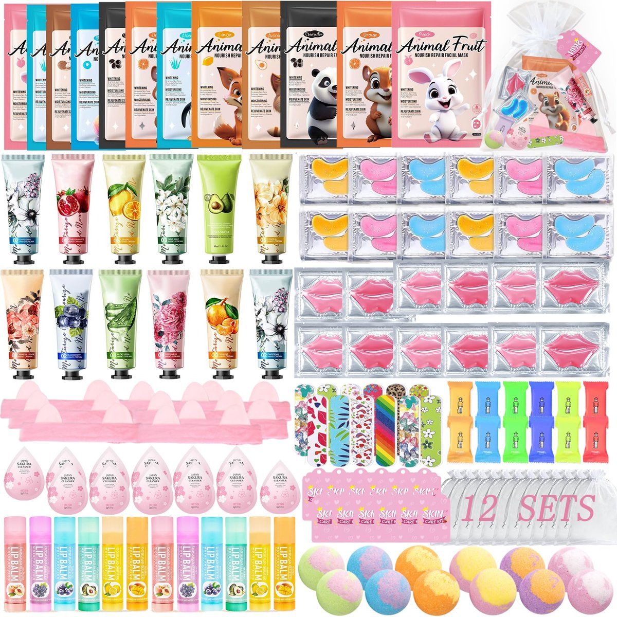 144 PCS Spa Party Supplies for Women - Ultimate Spa Day Favors Kit with Face Masks, Lip Balm, Under Eye Patches, Foot Bath Bombs, Mother's Day Gifts, Self Care Essentials Avelisse
