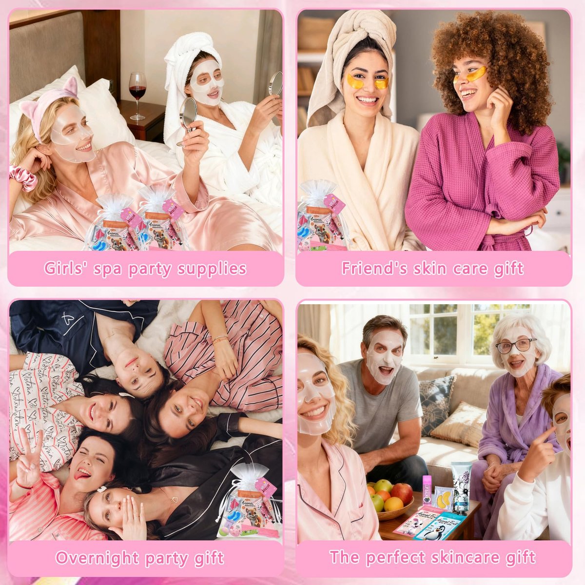 144 PCS Spa Party Supplies for Women - Ultimate Spa Day Favors Kit with Face Masks, Lip Balm, Under Eye Patches, Foot Bath Bombs, Mother's Day Gifts, Self Care Essentials Avelisse