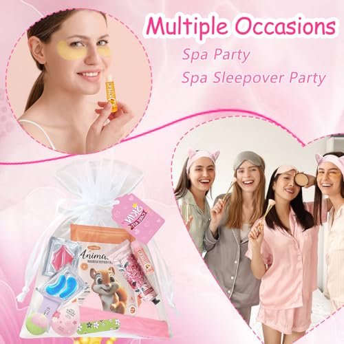 144 PCS Spa Party Supplies for Women - Ultimate Spa Day Favors Kit with Face Masks, Lip Balm, Under Eye Patches, Foot Bath Bombs, Mother's Day Gifts, Self Care Essentials Avelisse