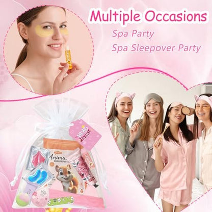 144 PCS Spa Party Supplies for Women - Ultimate Spa Day Favors Kit with Face Masks, Lip Balm, Under Eye Patches, Foot Bath Bombs, Mother's Day Gifts, Self Care Essentials Avelisse