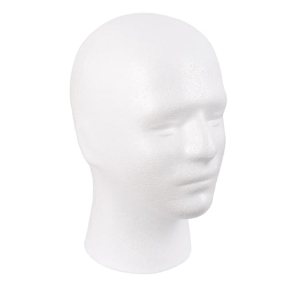 MapofBeauty Male Styrofoam Wig Display Head – White Foam Mannequin Head for Wig, Mask, Hat, and Makeup Display Avelisse