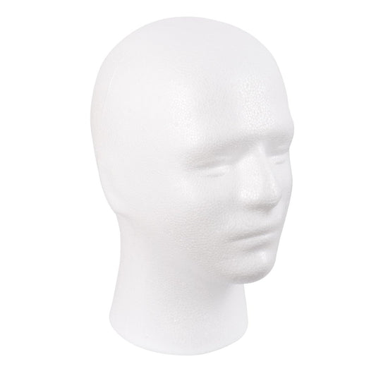 MapofBeauty Male Styrofoam Wig Display Head – White Foam Mannequin Head for Wig, Mask, Hat, and Makeup Display Avelisse