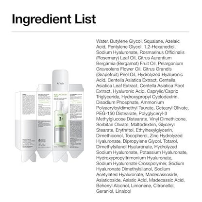 ANUA Azelaic Acid CICA Skin Soothing Moisturizer - Lightweight Redness Relief for Acne Prone Skin, Fragrance Free, Korean Skincare, 3.38 fl oz