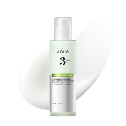 ANUA Azelaic Acid CICA Skin Soothing Moisturizer - Lightweight Redness Relief for Acne Prone Skin, Fragrance Free, Korean Skincare, 3.38 fl oz